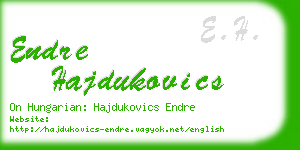 endre hajdukovics business card